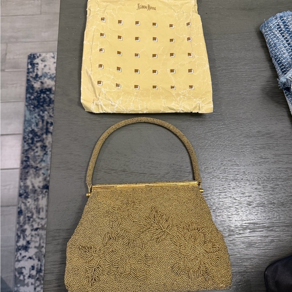 👑Vintage 1950s Gold Beaded Evening Bag NM Style - Picture 8 of 16